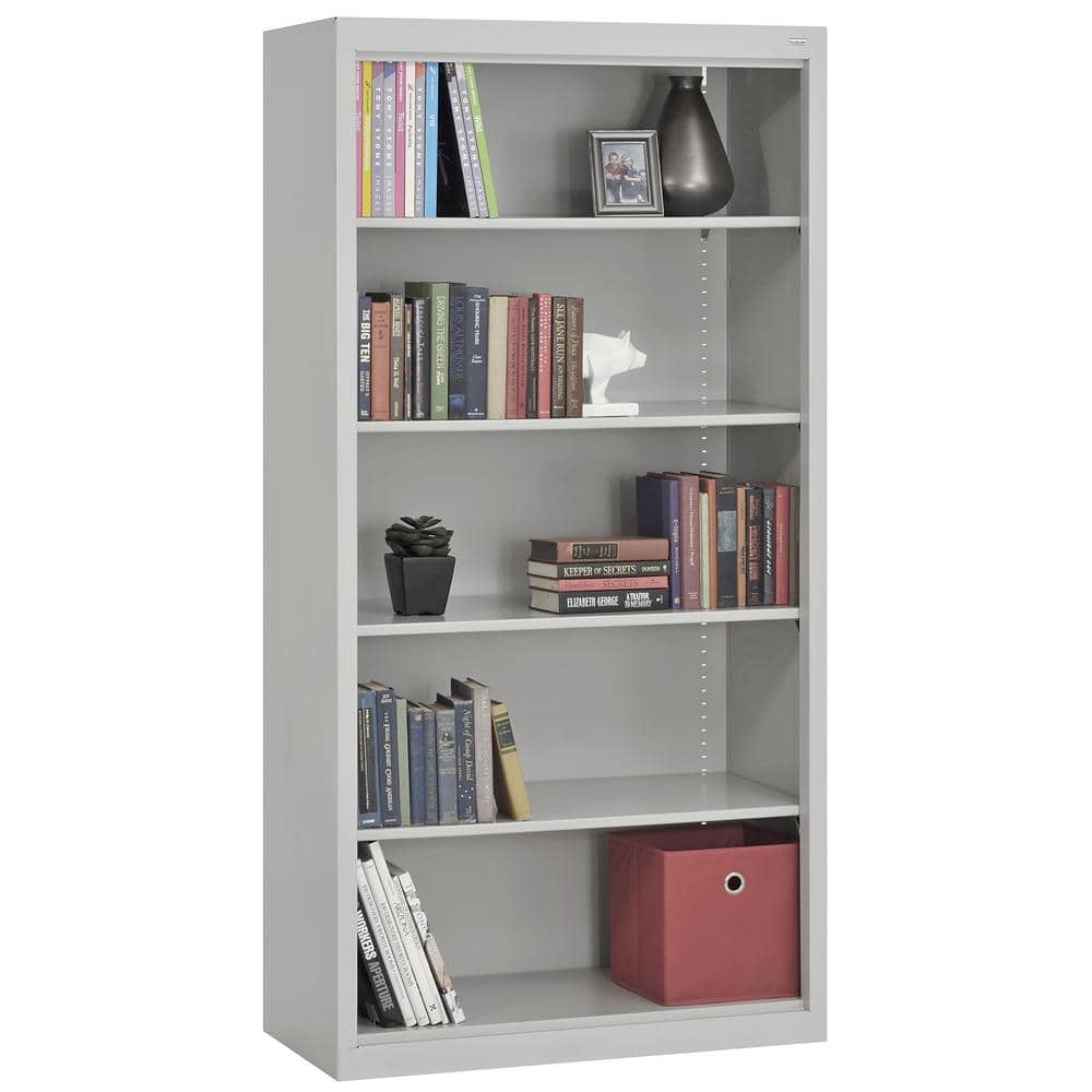 Dove Gray Adjustable Steel 72" Bookcase