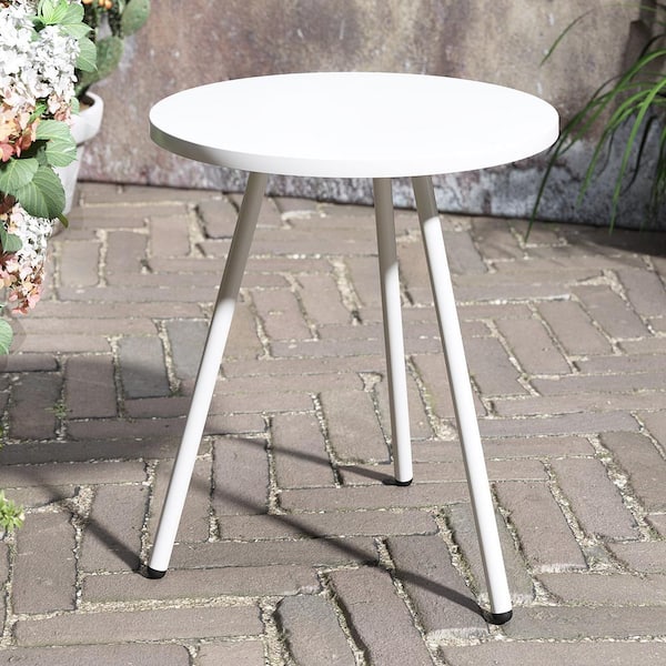 Crestlive Products 1-Piece Metal Round Side Table in White
