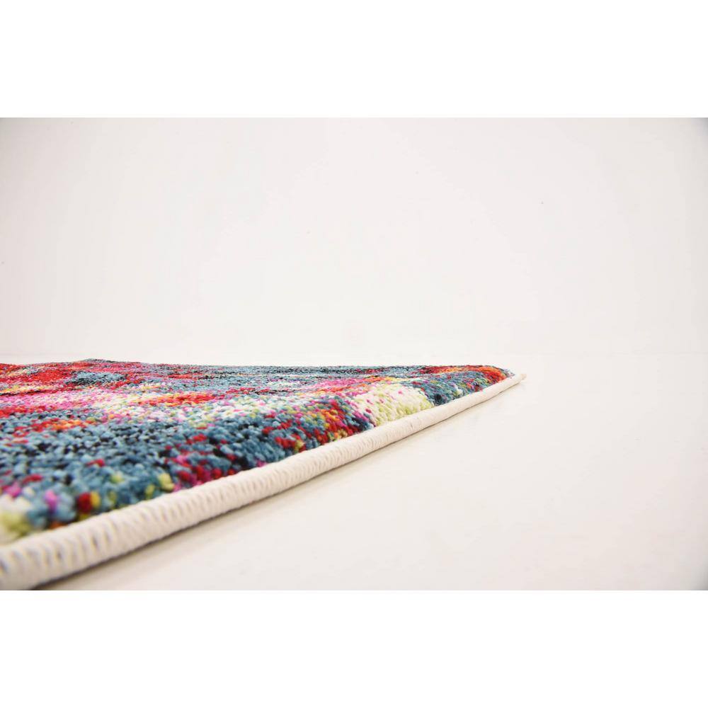 Vibrant Abstract 10 ft Indoor Runner in Multicolor Polypropylene