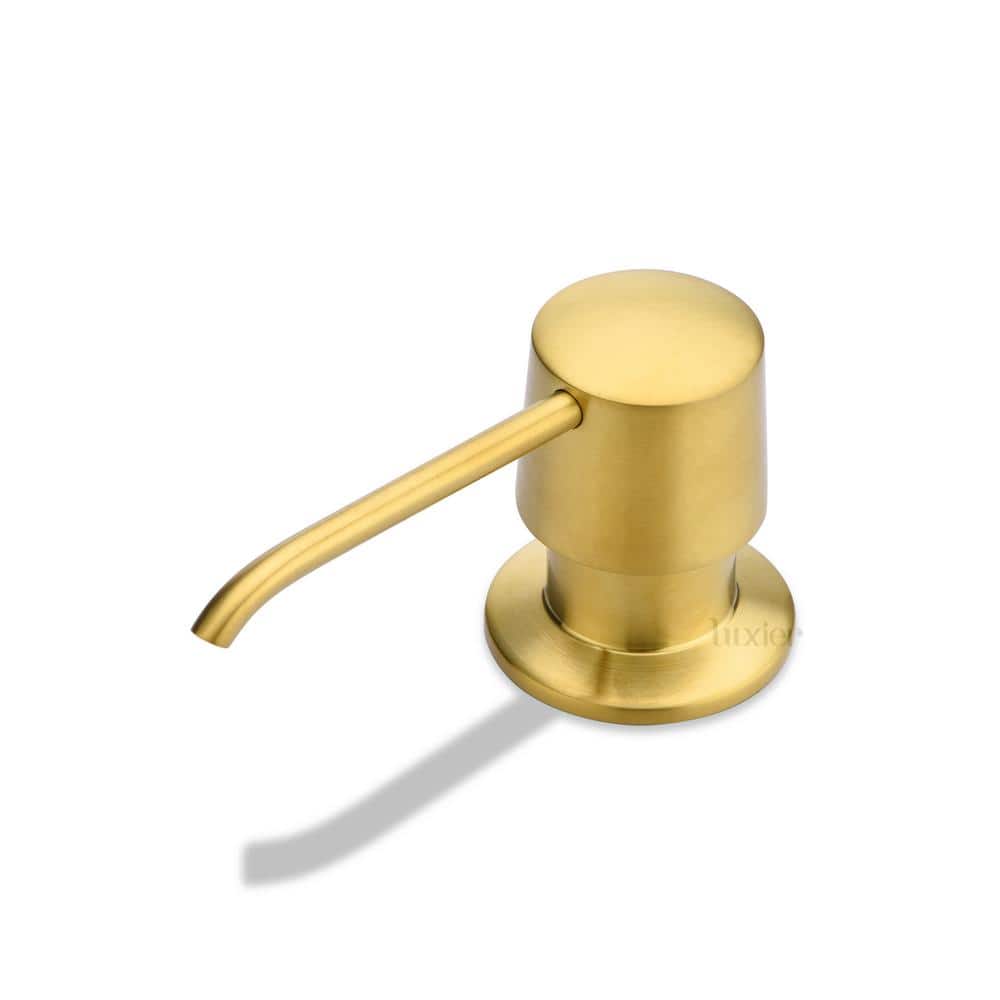 LUXIER Countertop DeckMount Metal Soap and Lotion Dispenser in Brushed Gold SC04TGV The