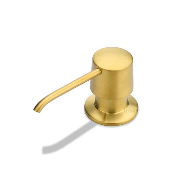 LUXIER Countertop Deck-Mount Metal Soap and Lotion Dispenser in Brushed Gold