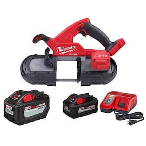 M18 FUEL 18V Lithium-Ion Brushless Cordless Compact Bandsaw, 12.0Ah. Battery and 8.0ah Starter Kit