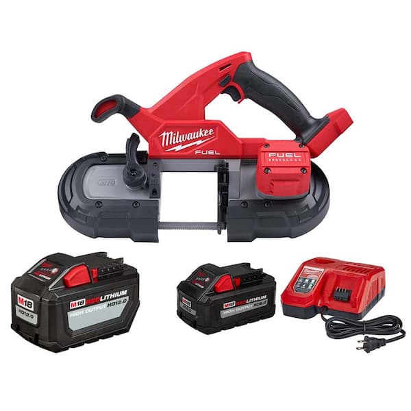 Milwaukee M18 FUEL 18V Lithium-Ion Brushless Cordless Compact Bandsaw, 12.0Ah. Battery and 8.0ah Starter Kit
