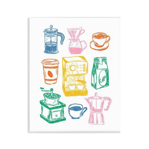 Rainbow Coffee Icon by JJ Design House LLC 1 Piece Unframed Food Graphic Art Print 14 in. x 11 in.