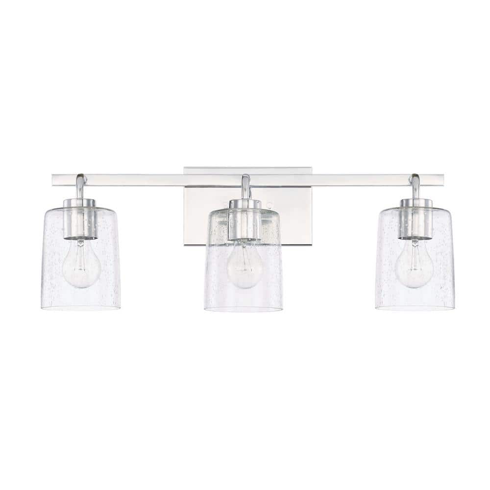 24.5 in. W x 9 in. H x 6 in. E 3-Light Clear Seeded Glass Vanity Light in Chrome price history on PriceWatchPro