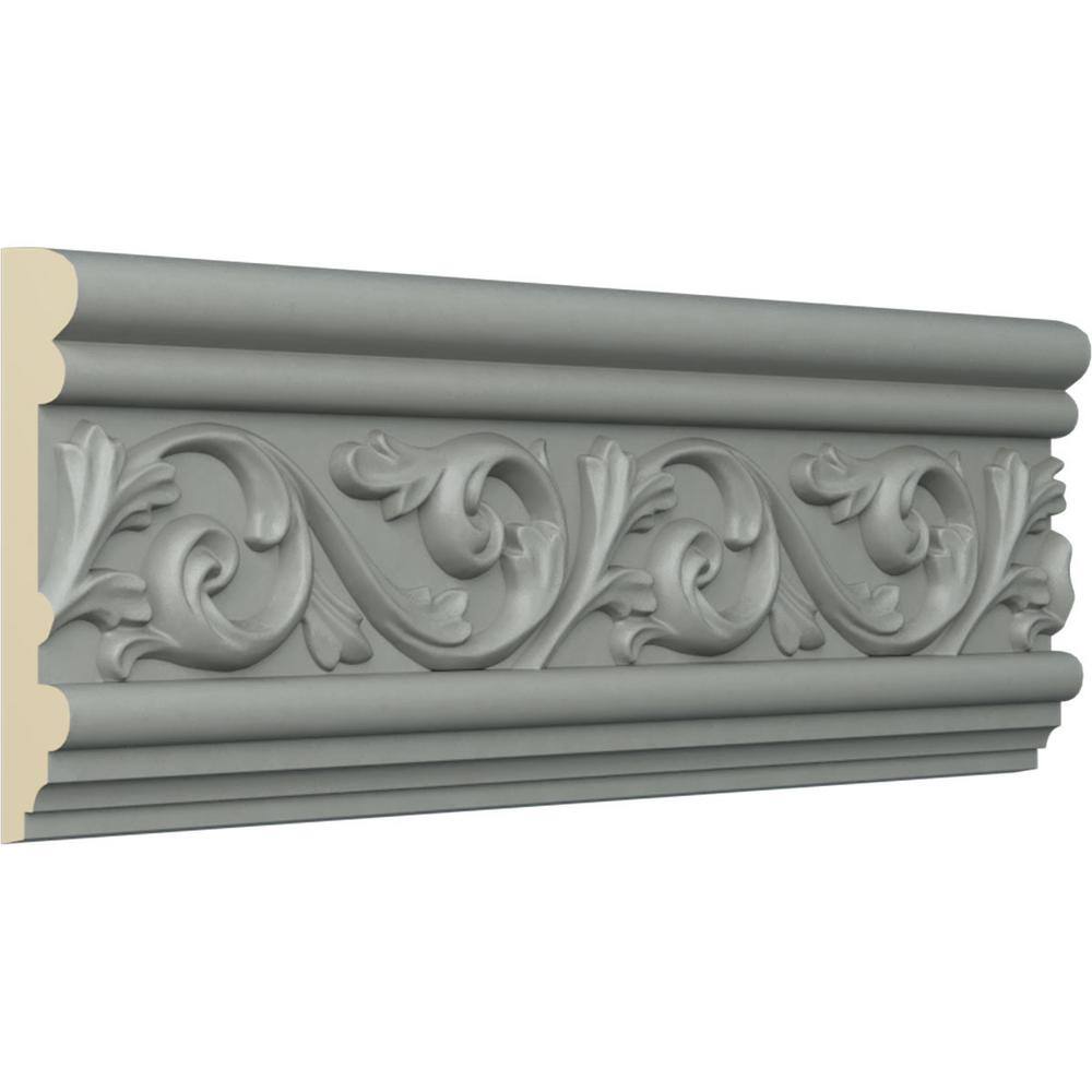 Gray Primed Urethane Geometric Chair Rail Moulding