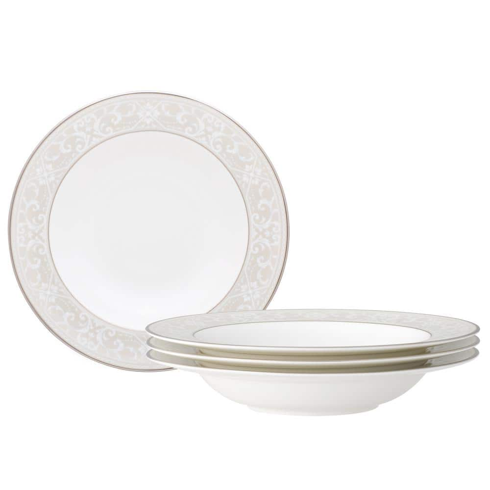 Noritake Montvale Platinum 8.5 in., 12 fl.oz White Bone China Soup ...