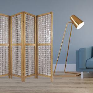 Mariana 84 in. Handcrafted Clear Capiz Shell Screen