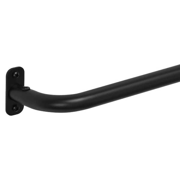 28 in. - 48 in. Adjustable 5/8 in. Wraparound Single Curtain Rod in Matte Balck