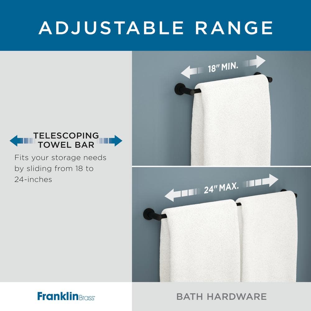 Brushed Nickel Adjustable Wall Mounted Double Towel Bar