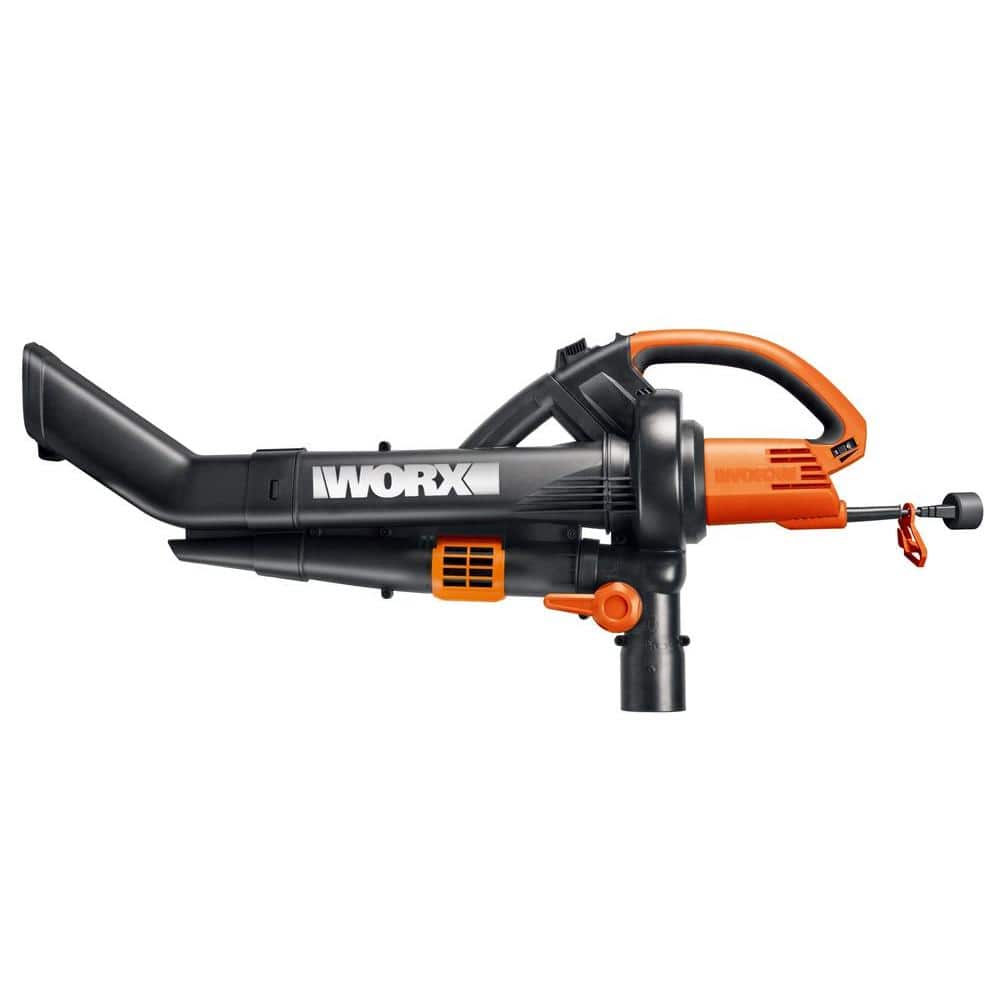 Worx 210 MPH 350 CFM Electric 12 Amp Leaf Blower/Mulcher/Vac with Metal Impeller