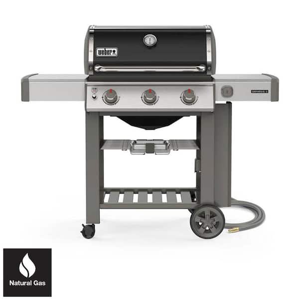 Weber Genesis II E-310 3-Burner Natural Gas Grill in Black with Built-In Thermometer