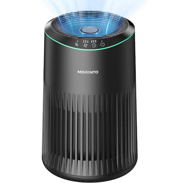 225 Sq. Ft. HEPA Air Purifiers for Home with Fragrance Sponge, Sleep Mode and Blue Ambient Light in Black
