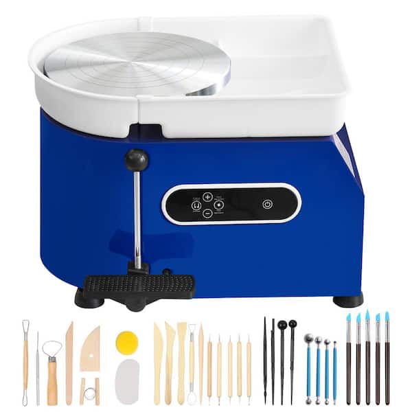 Pottery Wheel, 11in. Ceramic Wheel, 450W for Adults and Beginners, Adjustable 60-300RPM Speed with Handle and Pedal