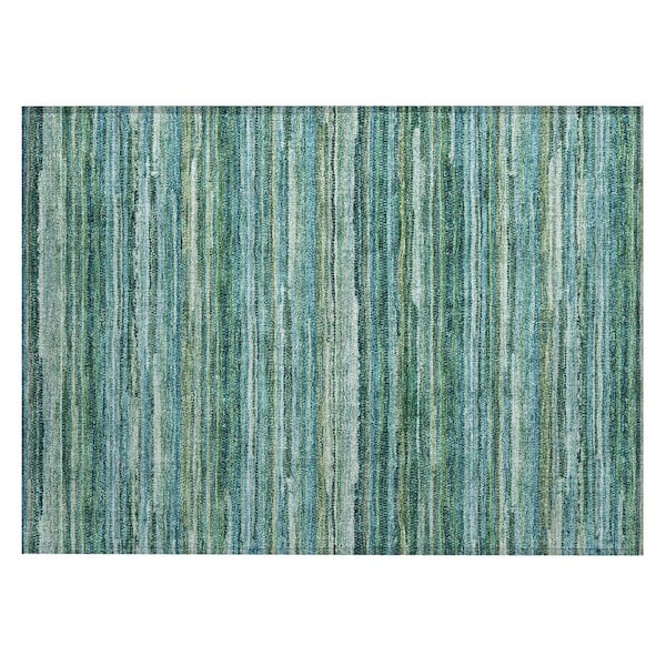 Chantille Machine Washable Indoor/Outdoor Abstract ACN2717 Teal 3 ft. x 4 ft. Area Rug