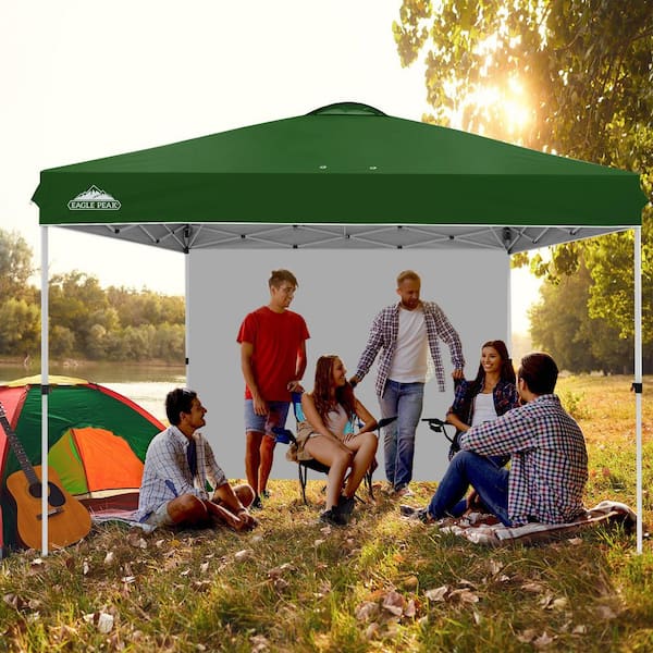 EAGLE PEAK 12 ft. x 12 ft. Pop Up Canopy Tent with 1 Sidewall and 4-Sand Bags
