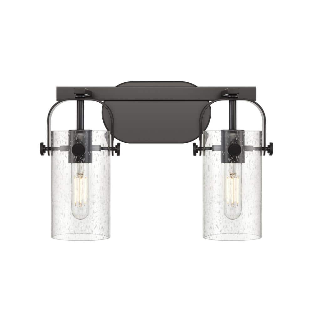 Pilaster II Cylinder 14.88 in. 2-Light Matte Black Vanity Light with Glass Shade price history on PriceWatchPro