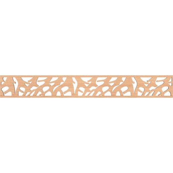 Ekena Millwork Manton Fretwork 0.25 in. D x 46.5 in. W x 6 in. L Hickory Wood Panel Moulding