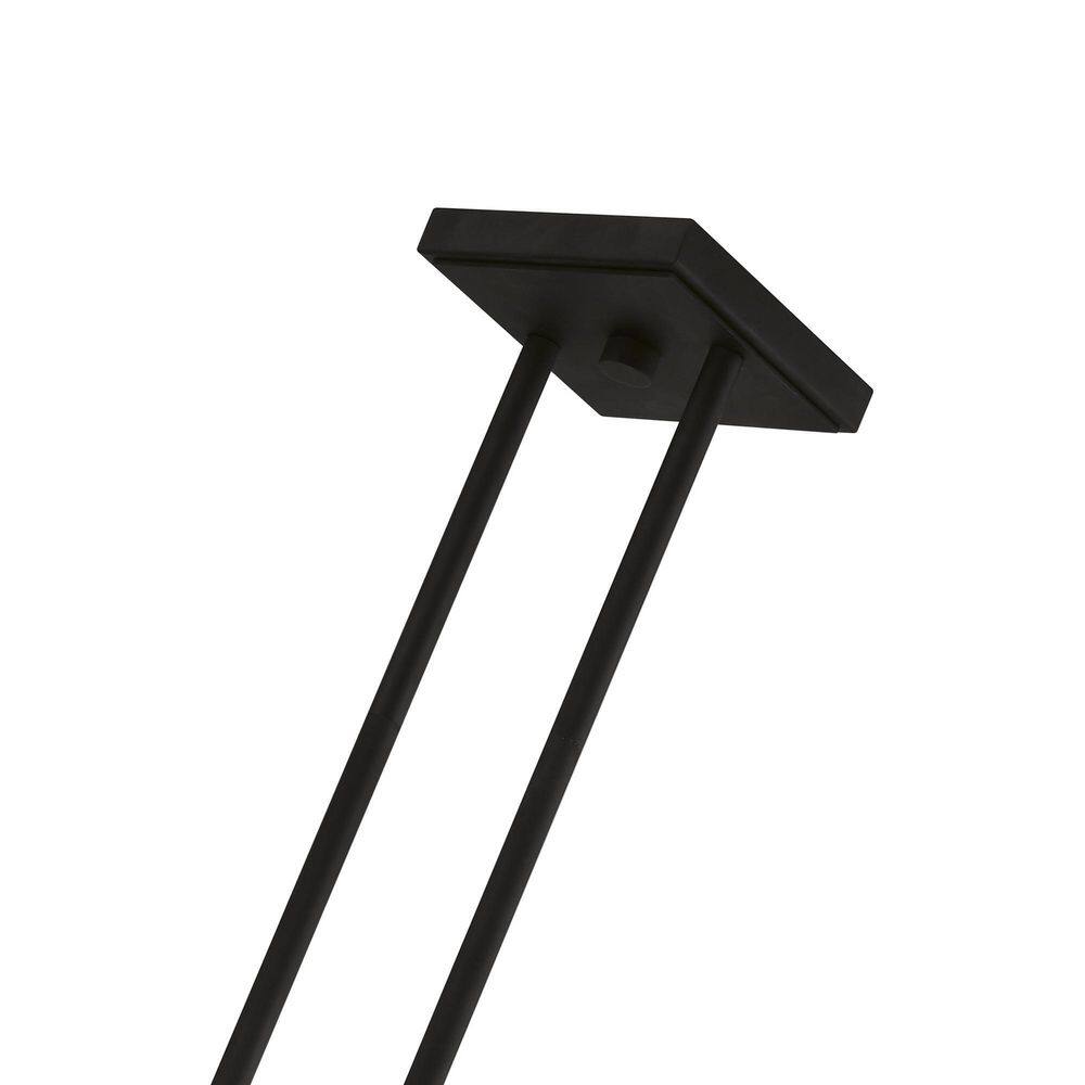 Aragon Black Steel 3-Light Linear Chandelier with Clear Seeded Glass