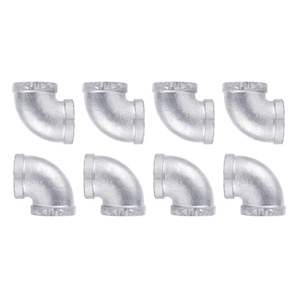 PIPE DECOR 3/4 in. Iron Galvanized 90-Degree FPT x FPT Elbow Fitting (8-Pack)