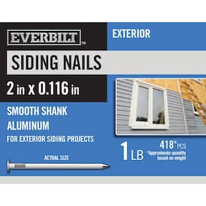 2 in. Siding Nails Aluminum 1 lb (Approximately 418 Pieces)