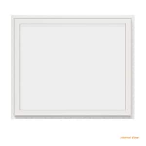 36 in. x 30 in. V-2500 Series Bronze Exterior/White Interior FiniShield Vinyl Picture Window w/ Low-E 366 Glass