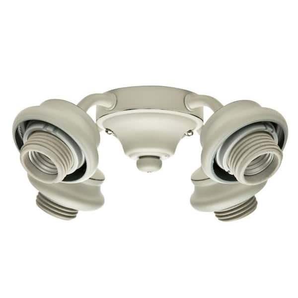 Casablanca 2.25 in. 4-Light Cottage White Arm Fitter