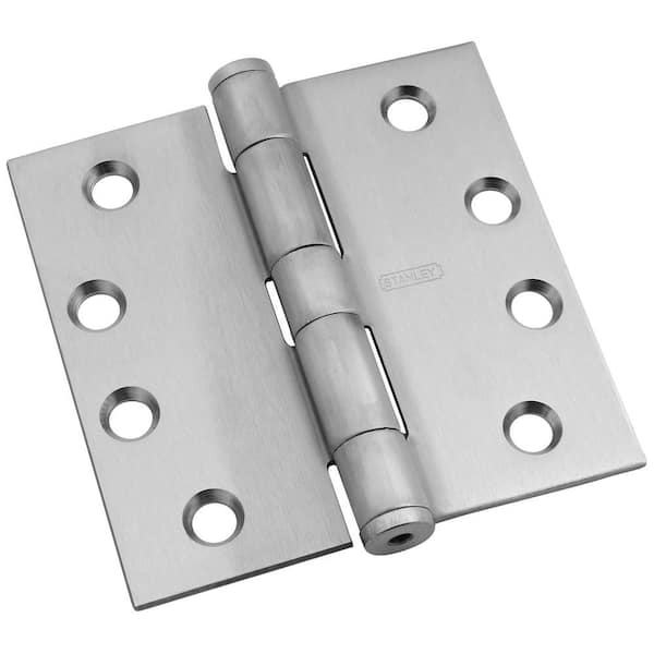 Stanley-National Hardware 4 in. x 4 in. Satin Stainless Steel Standard Weight Non-Ferrous Hinge