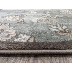 Pisa Light Green 3 ft. x 5 ft. Traditional Floral Area Rug