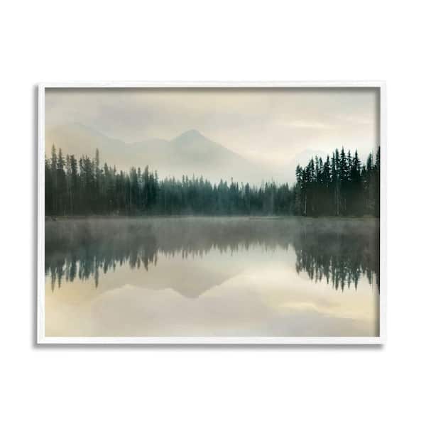 Stupell Industries Foggy Lake Forest Landscape Nature Reflection By Danita Delimont Framed Print Nature Texturized Art 16 in. x 20 in.