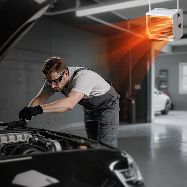 8500W Electric Garage Heater, Remote Control & 10 Hour Timer & Overheat Protection Wall/Ceiling Mounted Shop Heater