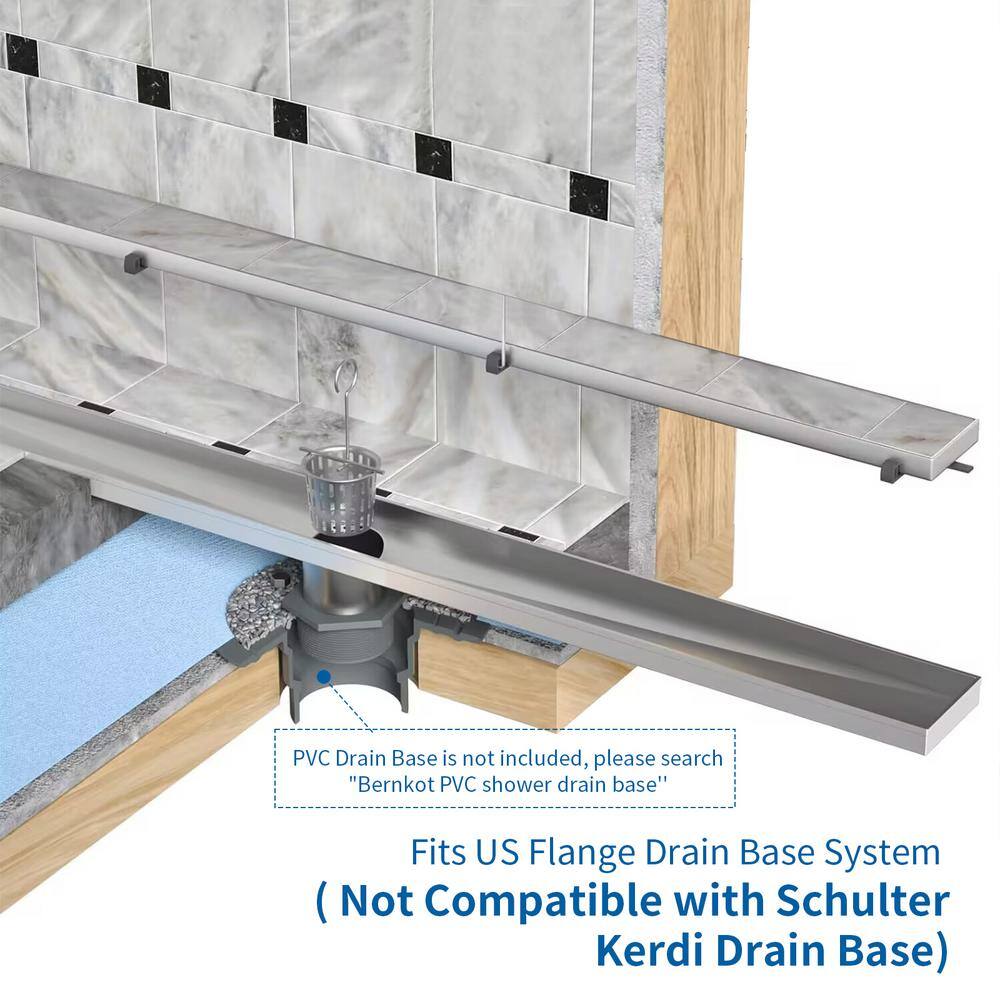32'' Brushed Nickel Stainless Steel Linear Shower Drain