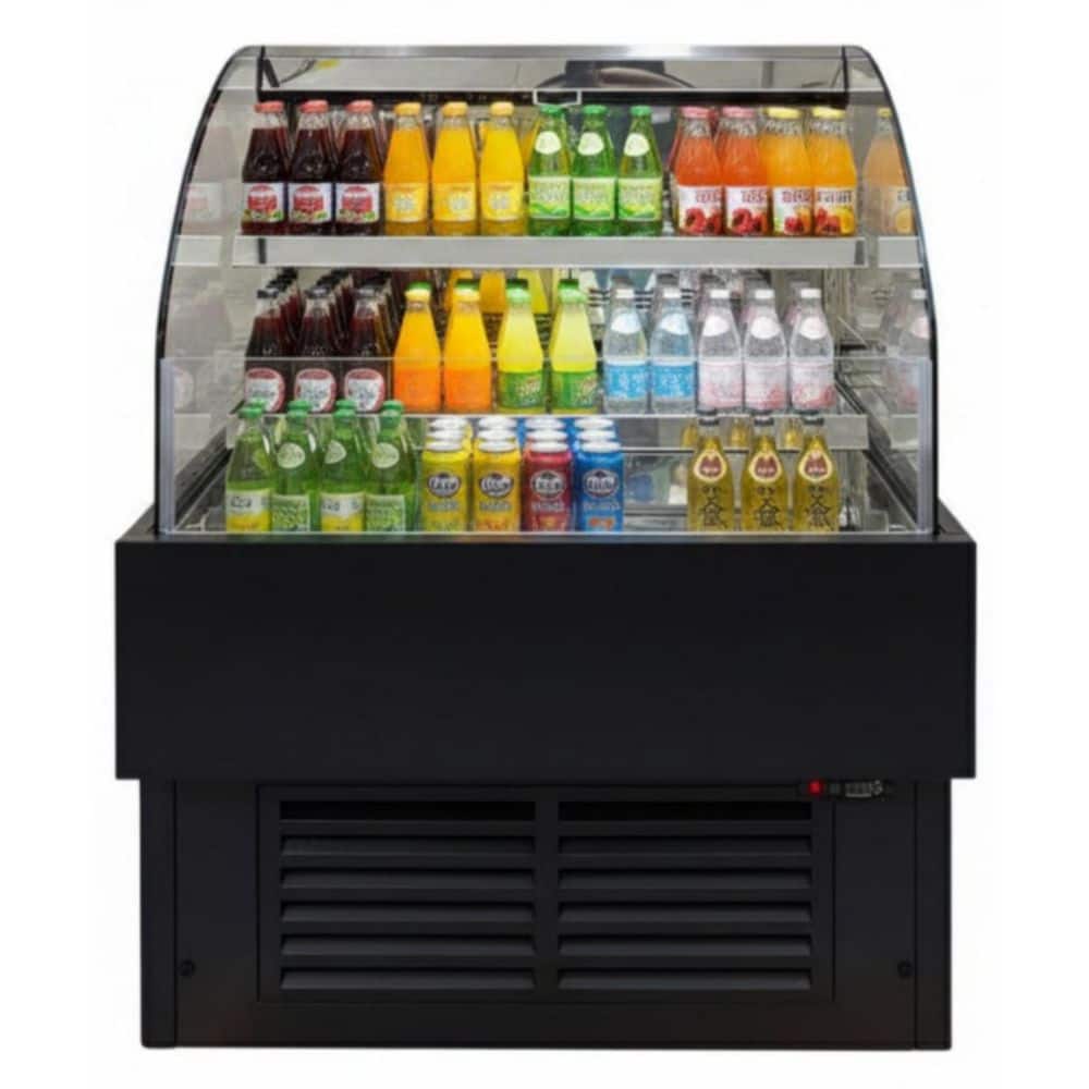 36 in. 8.2 cu. ft. Commercial Horizontal Air Curtain Merchandiser Refrigerator with LED Lighting in Black