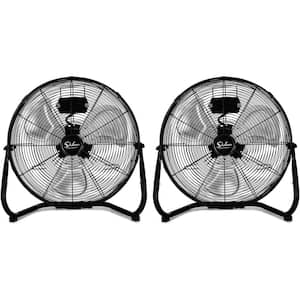 Simple Deluxe 18 Inch 3-Speed High Velocity Heavy Duty Metal Industrial Floor Fans Quiet, Black, 2 Pack