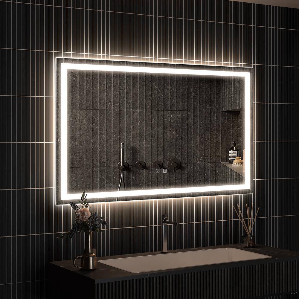 36 in. W x 28 in. H Rectangular Frameless LED Light with 3-Color and Anti-Fog Wall Mounted Bathroom Vanity Mirror price history on PriceWatchPro