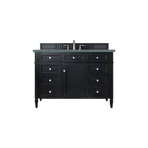Brittany 48.0 in. W x 23.5 in. D x 34 in. H Bathroom Vanity in Black Onyx with Cala Blue Quartz Top