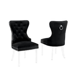 Sal Black Velvet Dining Chairs (Set of 2)