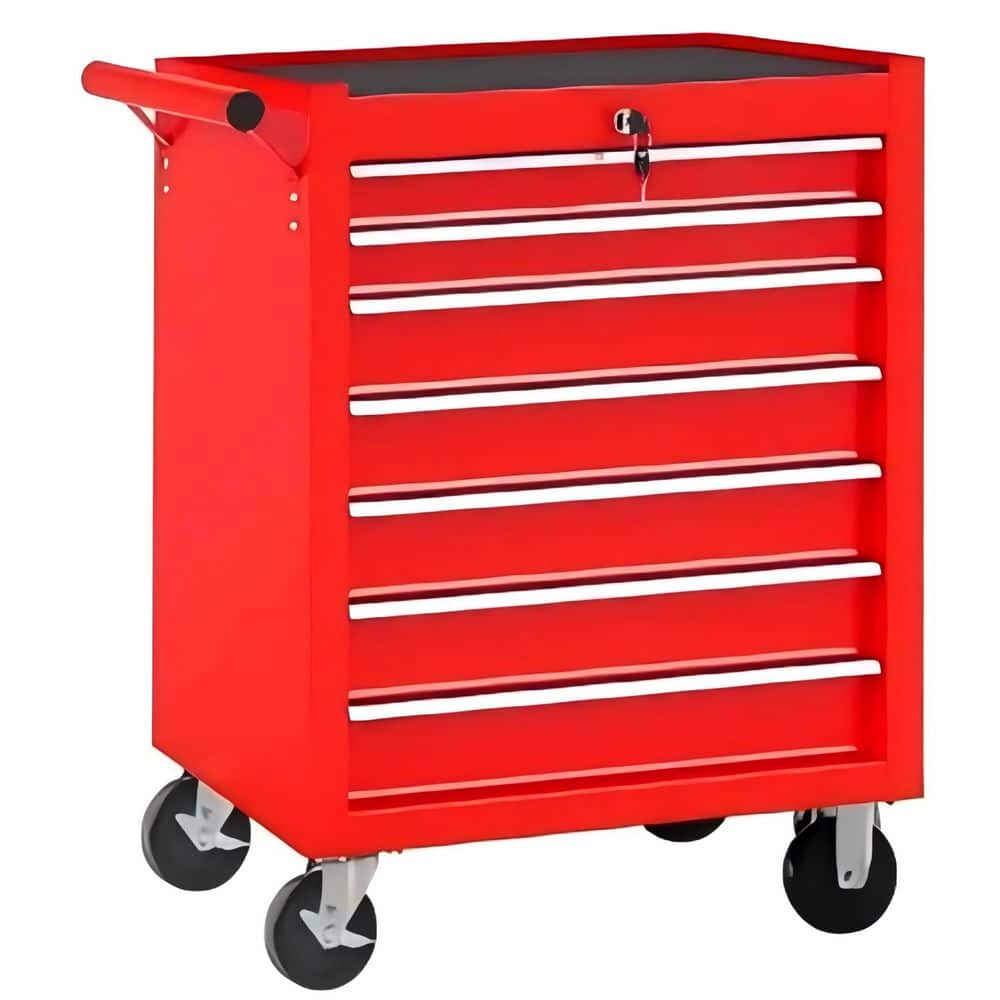13 in. W 7 Drawer Rolling Tool Storage Carts with Lock, Detachable Top Tool Box for Garage, Warehouse, Workshop price history on PriceWatchPro