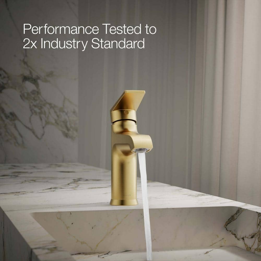 Vibrant Brushed Brass Single-Handle Bathroom Faucet