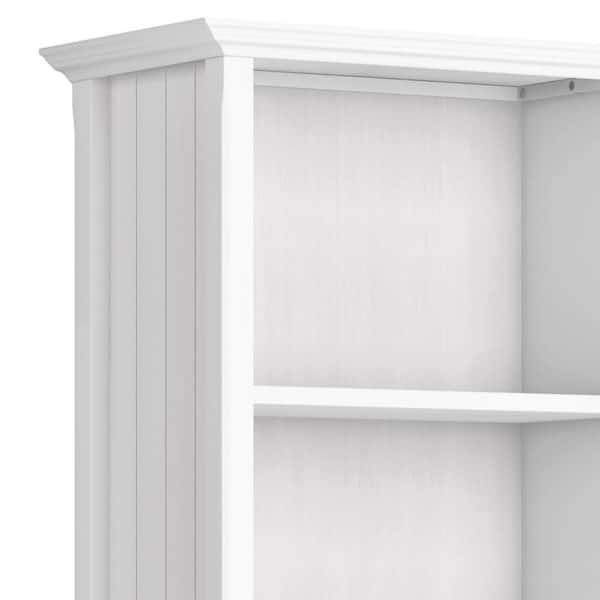 Acadian Solid Wood 72 in. x 26 in. Transitional 5 Shelf Bookcase in White