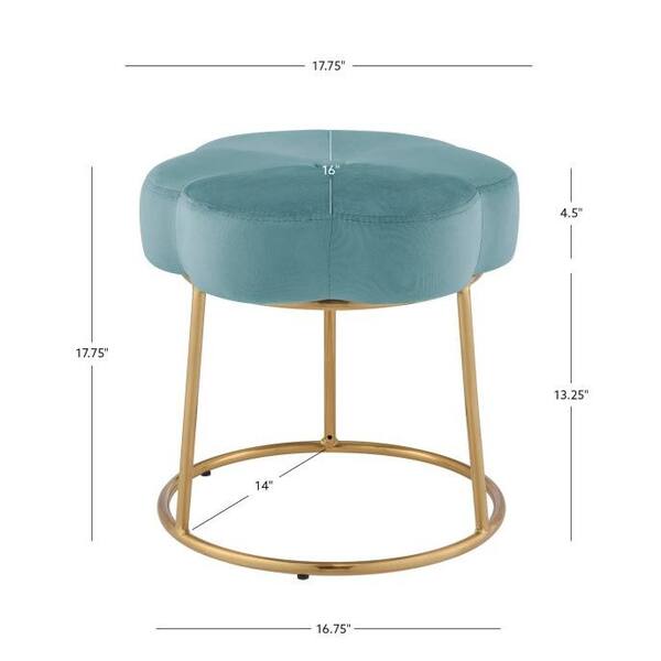 Vanessa Off White and Chrome Metal 17.75 in. Tall Makeup Vanity Stool