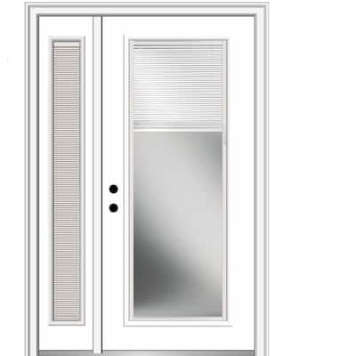 50 x 80 Exterior with One Sidelite Door Raise/Lower Blinds Collection Z029681L National Door Company Steel Full Lite Left-Hand Inswing 