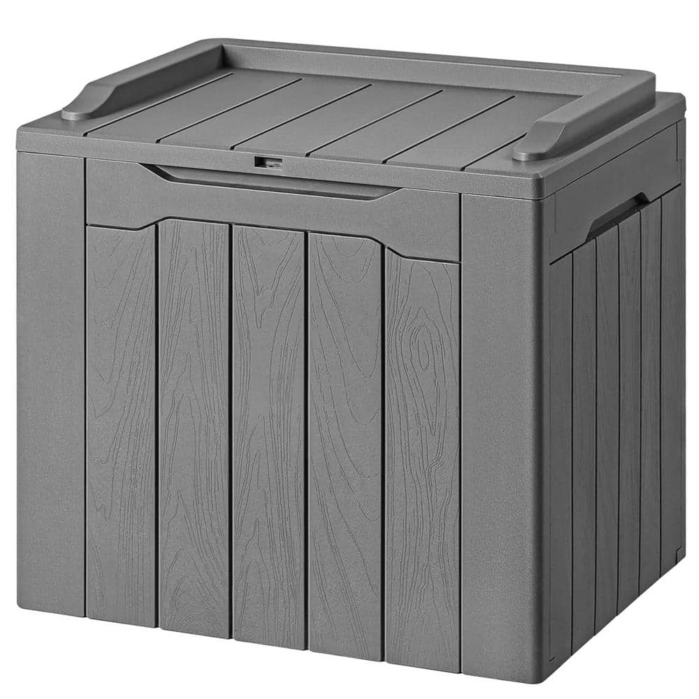 30 Gal. Grey Resin Deck Box Outdoor Indoor Waterproof Storage Box for Outdo