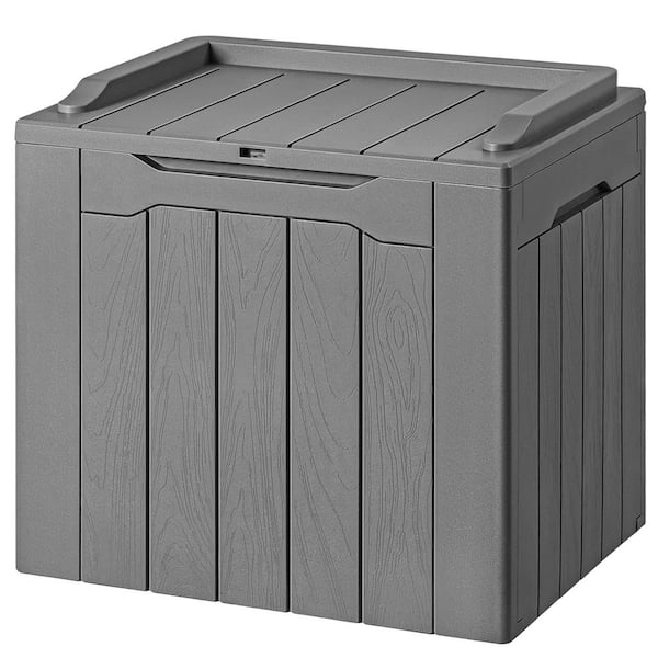 Unbranded 30 Gal. Grey Resin Deck Box Outdoor Indoor Waterproof Storage Box for Outdoor Storage