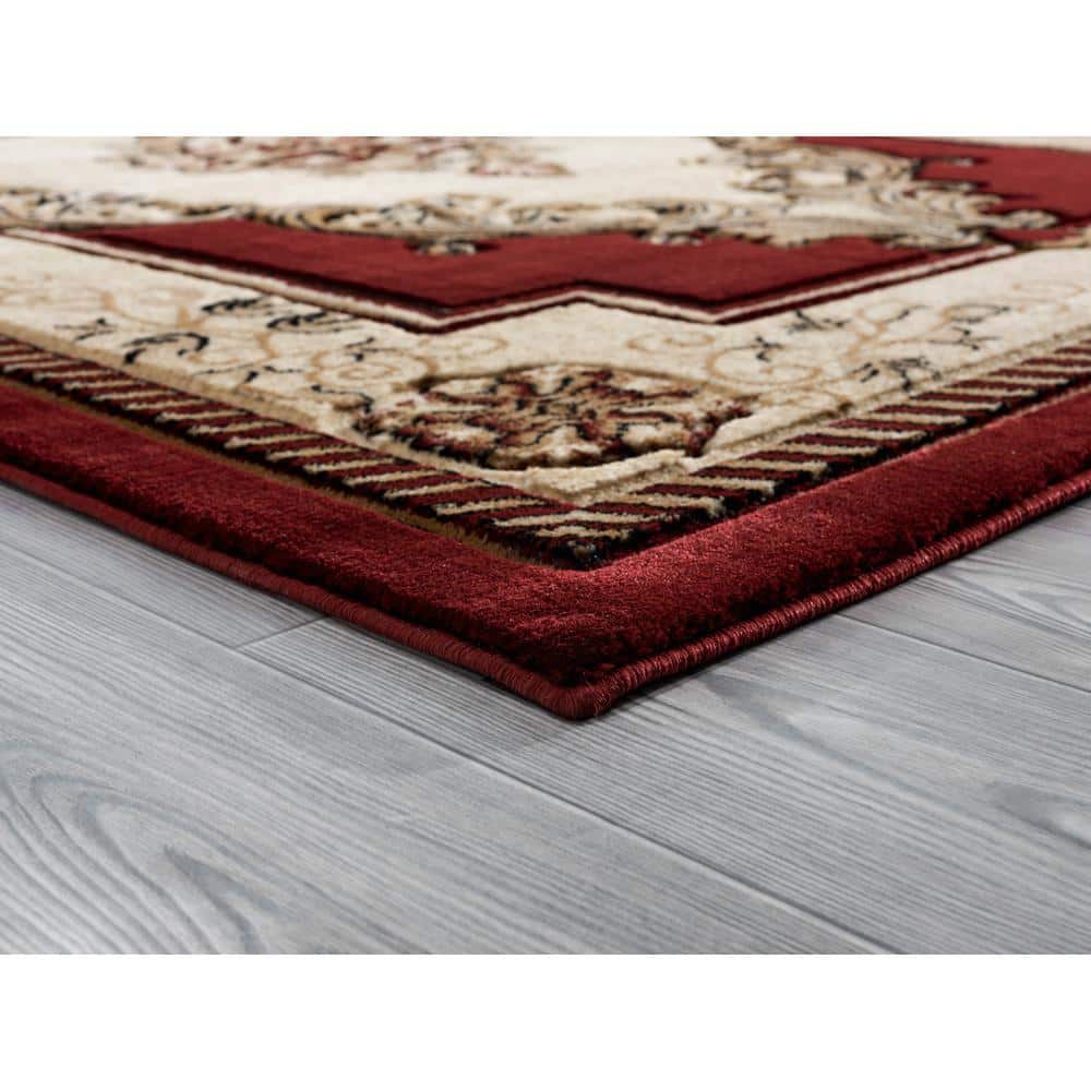 Bristol Fallon 2' x 3' Burgundy Medallion Synthetic Rug