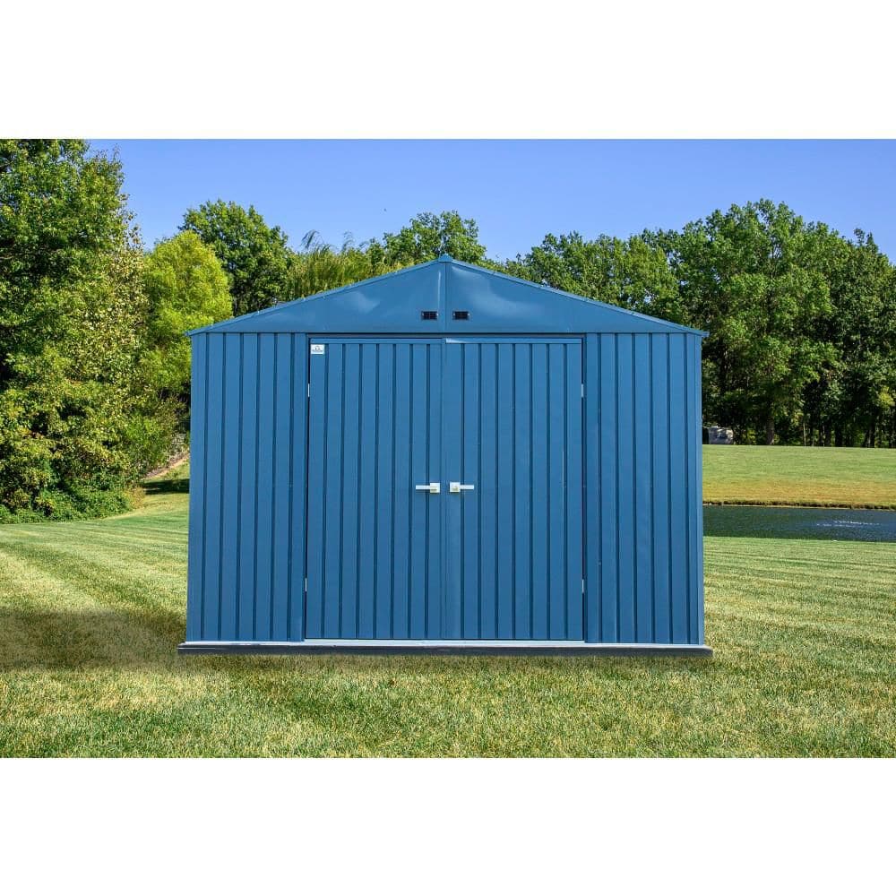 ARROW Elite 10 ft. W x 8 ft. D Blue Grey Metal Premium Vented Corrosion Resistant Steel Storage Shed 78 sq. ft. (EG108BG)