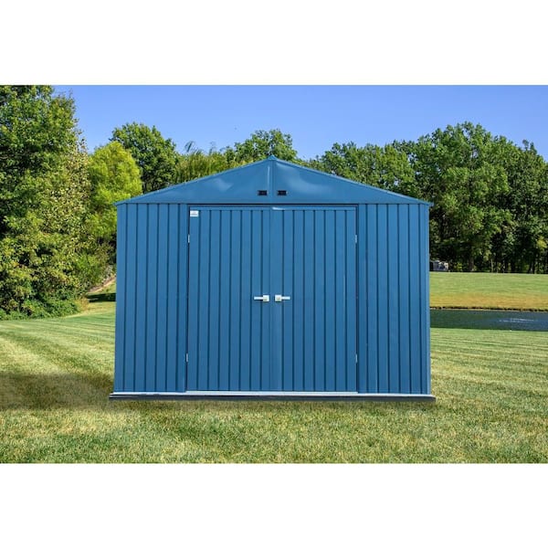 Elite 10 ft. W x 8 ft. D Blue Grey Metal Premium Vented Corrosion Resistant Steel Storage Shed 78 sq. ft.