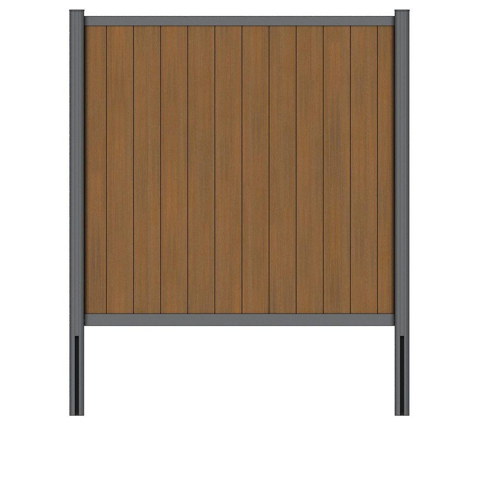 UltraEasy 6 ft. x 6 ft. Peruvian Teak Composite Flat Style Vertical Fence Panel Kit with Gray Frame price history on PriceWatchPro