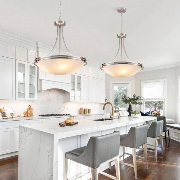 シャンデリア 4灯 ウィッチーズキッチン Jemima ジマイマ LWYTJO 4-Light 20.5 in. 40-Watt Modern Nickel Bowl Pendant Empire