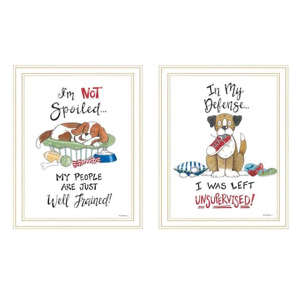 Framed 14 in. x 8 in. 2-Piece Vignette I was Left Unsupervised! White Framed Wall Art Print for Home Decor